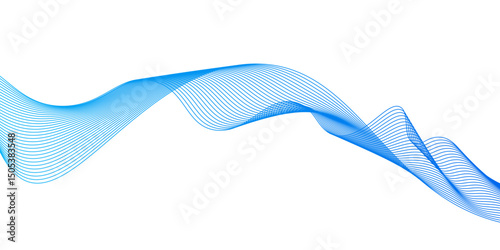 Abstract vector background with blue wavy lines,Abstract vector blue wave lines on white background,blending line background. colorful wave lines. blue lines background.