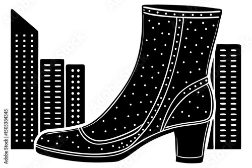 Stylish Ankle Boots City Chic Footwear Illustration, ankle, boots, city, fashion, footwear, graphics, visual, aesthetic, guide, picture, monochrome, trend, chic, minimal, website, look, sophisticated,