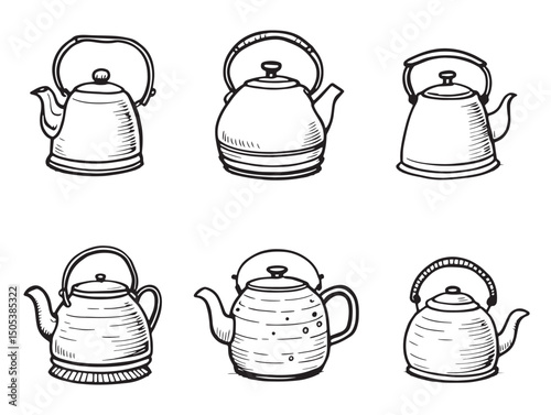 Kettle line art vector design simple minimalistic style illustration