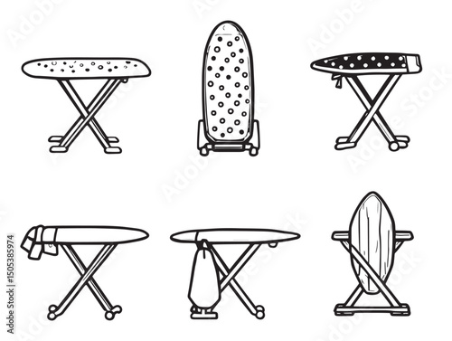 Ironing board line art clean simple minimalist vector design