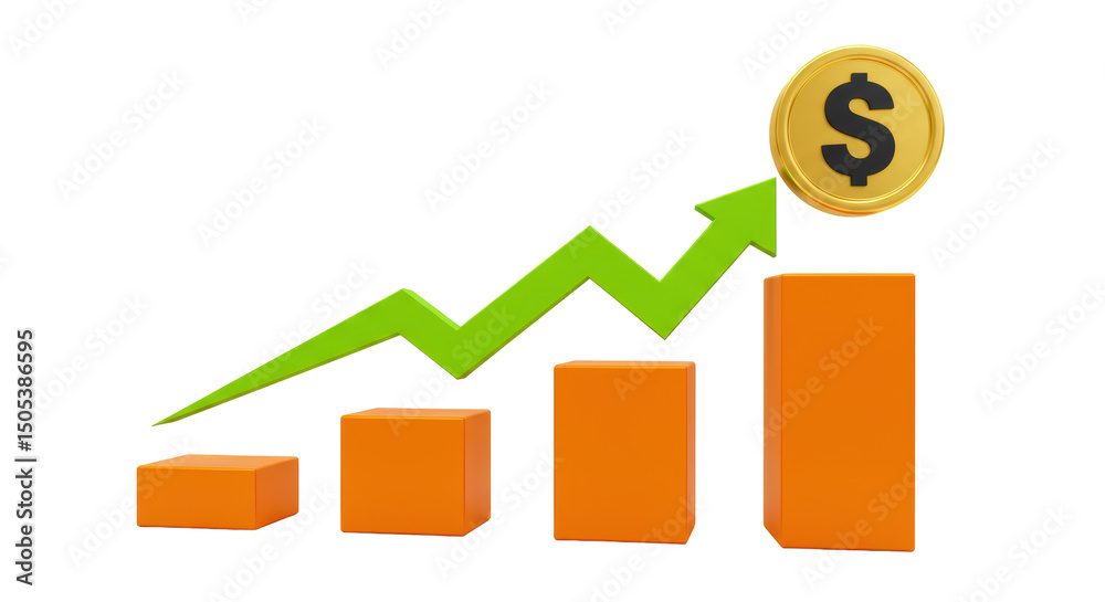 Isolated Financial Growth Chart Isolated Financial Growth Chart