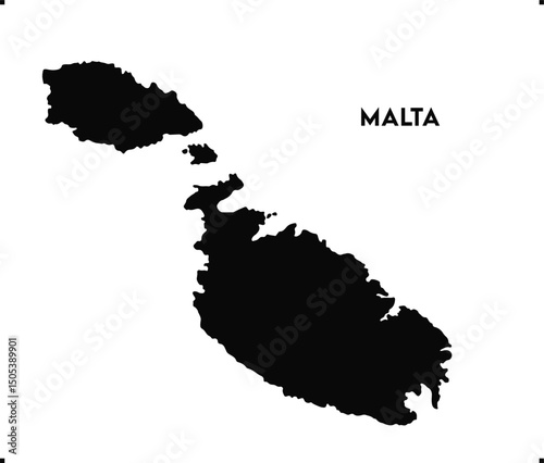 Malta icon vector design, Malta Logo design, Malta's unique charm and natural wonders, Use it in your marketing materials, travel guides, or digital projects, Malta map logo vector, black map icon