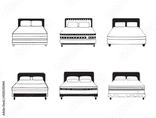 minimalist mattress line art style for clean branding