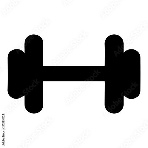 Gym Dumbbell Silhouette – Fitness and Workout Equipment Vector Icon

