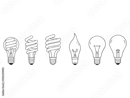Modern light bulb line art for vector collections