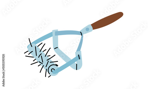 Rotary cultivator. An isolated illustration. Gardening equipment. Seasonal work. A product for agricultural crops. Suitable for ecology, garden, cleaning, household, packaging design