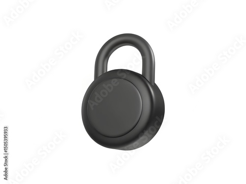 Build Sleek 3D Black Padlock Icon for Cybersecurity Apps and Privacy Websites with Minimalist Design for Enhanced Security Representation