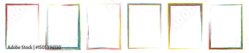 Colorful glitch frame collection with modern RGB distortion effect, perfect for photo overlays, social media posts, video editing, posters, and digital design projects. Creative abstract border set 