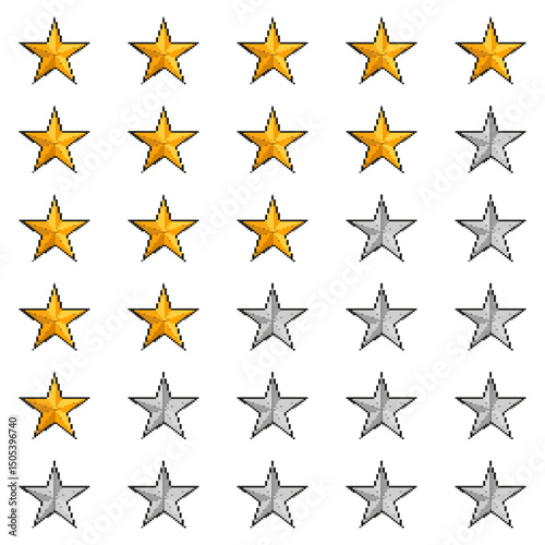 Pixel star rating collection for video games and app