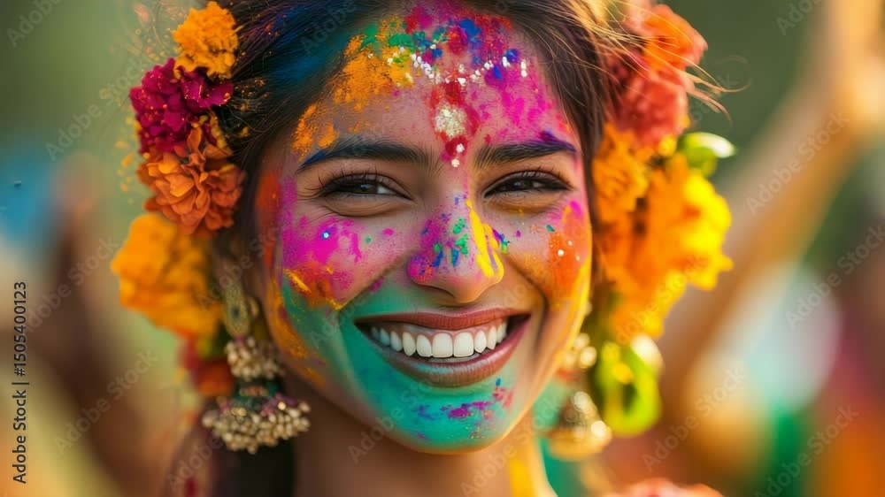 Radiant celebration: A captivating portrait of Holi's vibrant colors and joyful spirit Radiant celebration: A captivating portrait of Holi's vibrant colors and joyful spirit