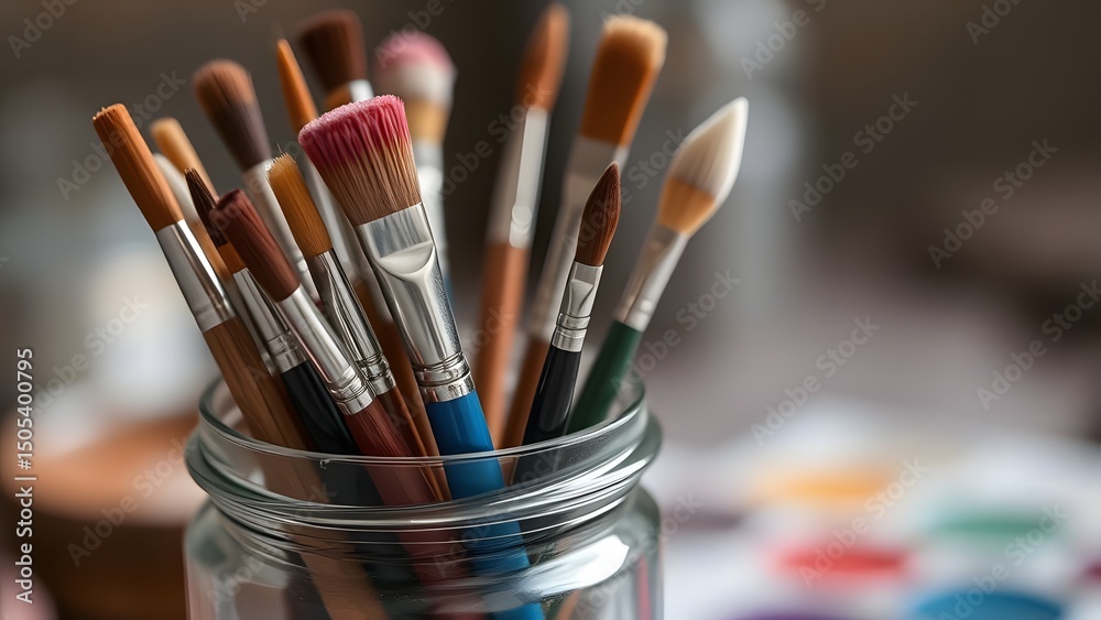 Fototapeta premium brushes and paints