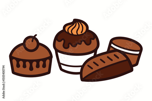 Assorted chocolate sweets and confectionery