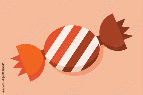 Striped candy illustration flat design