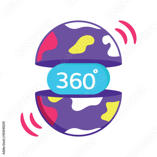 360 Globe Vector style icon. Eps 10 file