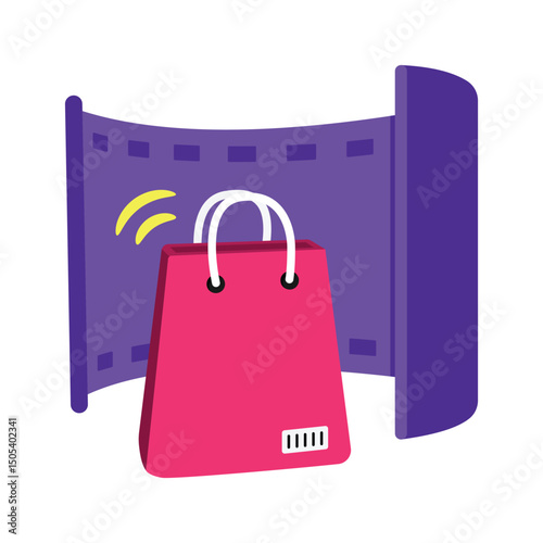 Virtual Shopping Vector style icon. Eps 10 file
