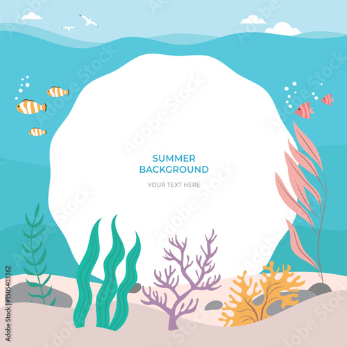 여름 프레임 배경 벡터 이미지