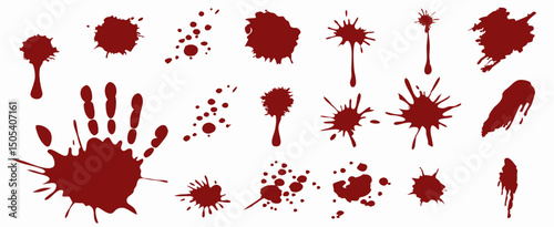 Blood Splatter Collection: Handprint & Drip Effects