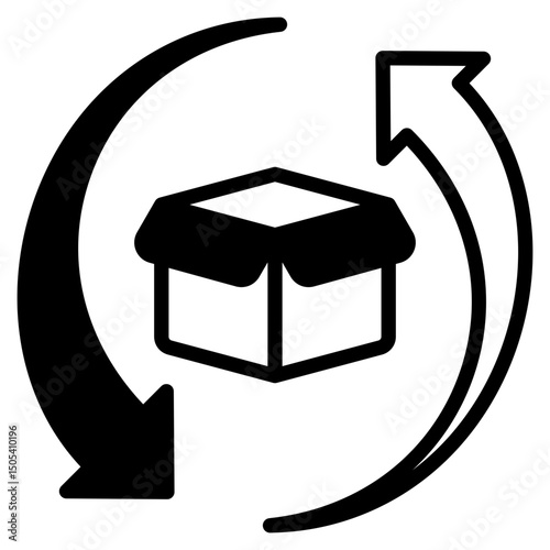 Return Label outline mixed icon