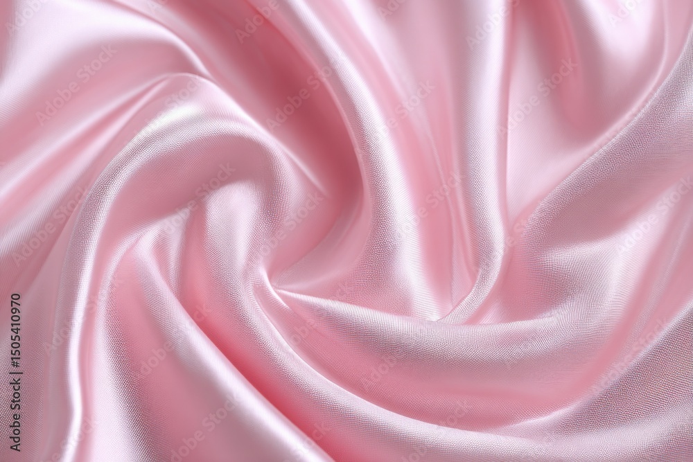 Fototapeta premium Elegant Pink Silk Fabric Swirling With Soft Folds, Ideal for Fashion Design and Luxury Lifestyle Marketing : Generative AI