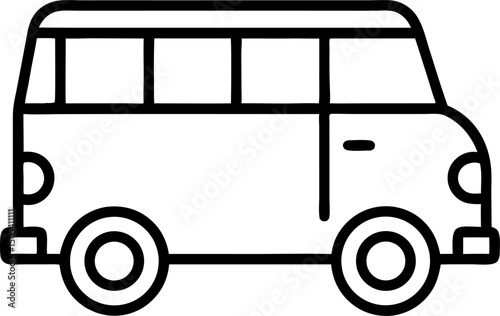 bus outline icon on white background