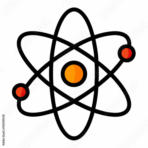 atom icon on white background