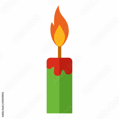 burning match vector illustration