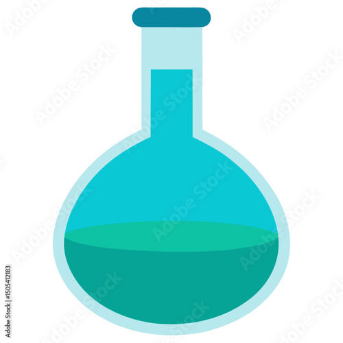 vector illustration of a laboratory flask with liquid