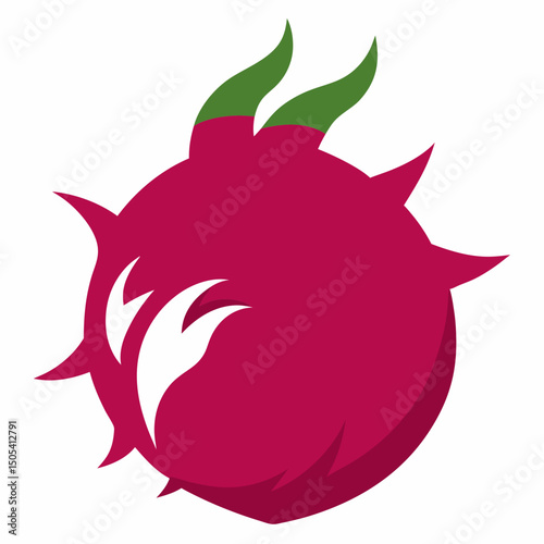 dragon fruit on white background