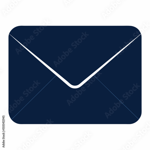 blue mail icon on white background