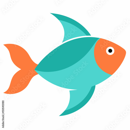 vector illustration of a cartoon fish