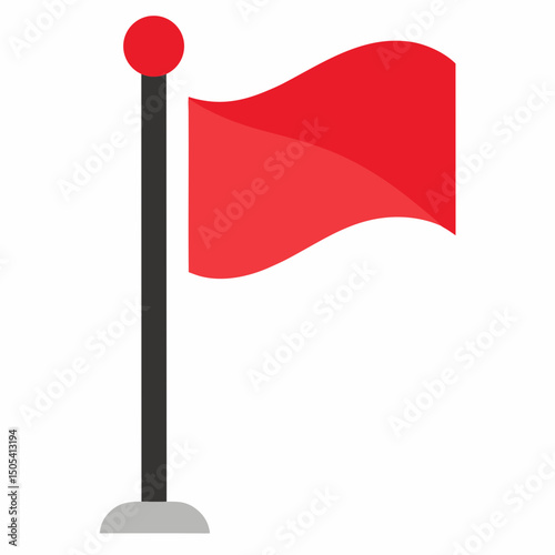 red and white flag pin