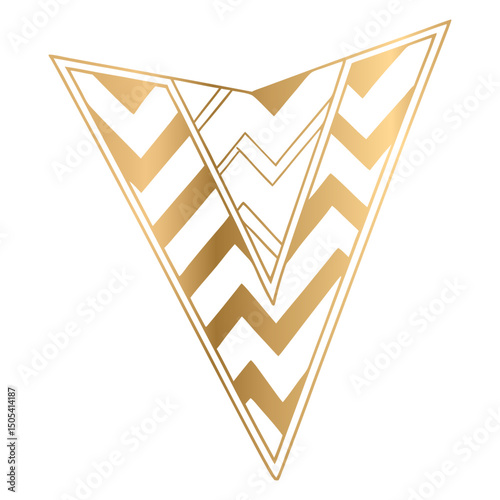 golden mark abstract chevron pattern with sharp angles with vector design and illustration