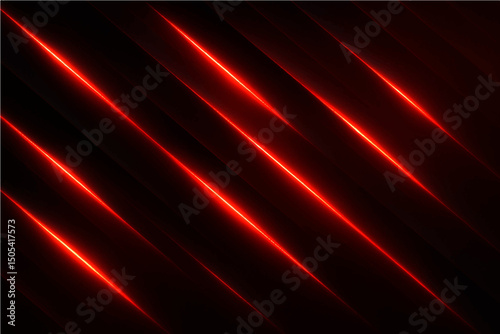 Abstract shiny red diagonal lines background with neon effect.