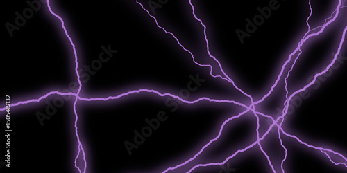 Pink lightning on black background, lighting bolt on solid dark night wallpaper, graphical design. Black marble texture for background. Lightning bolt. thunder lighting on black sky. 3d illustration, 