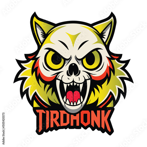 9 Vactor cat mascot skull yellow cat hunting Human skull cartoon  skull cartoon illustratiion Cute Cartoon Cat Portrait