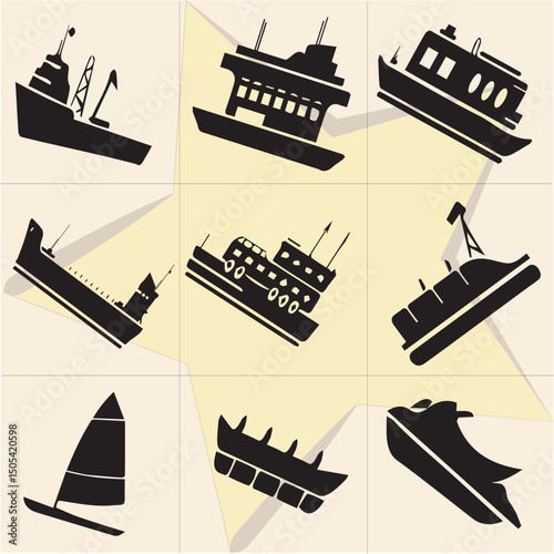 All kind of transportation vector Black and white set-79