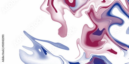 Red, blue and white paint mixing background. Red, blue and white Acrylic Pour Color Liquid marble abstract surfaces Design. Fluid art on concrete background. Stone, wall, Floor, tile, liquid, fluid. 