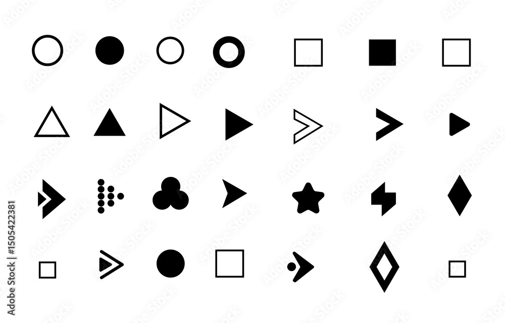 flèche, Bullet List for PowerPoint Presentation, Bullet point collection, arrows set vector illustration. Bullet points arrow collection. Vector illustration. Bullet point collection for presentation	