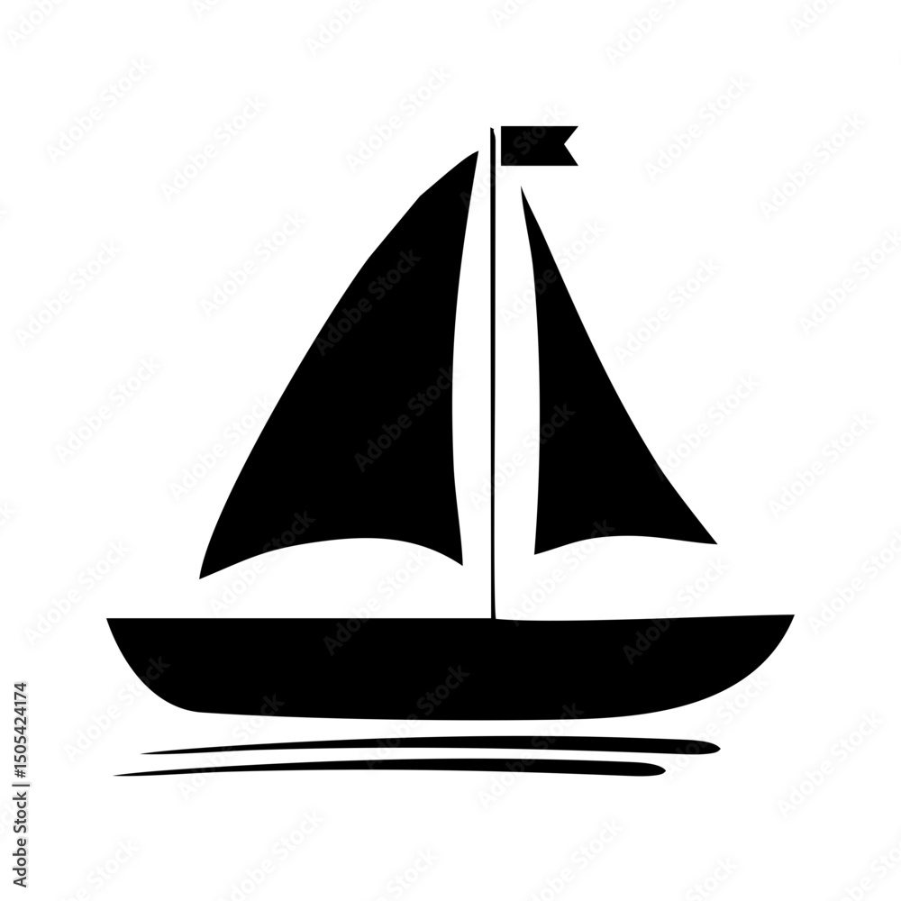 Fototapeta premium Sailboat Icon Shilouettes