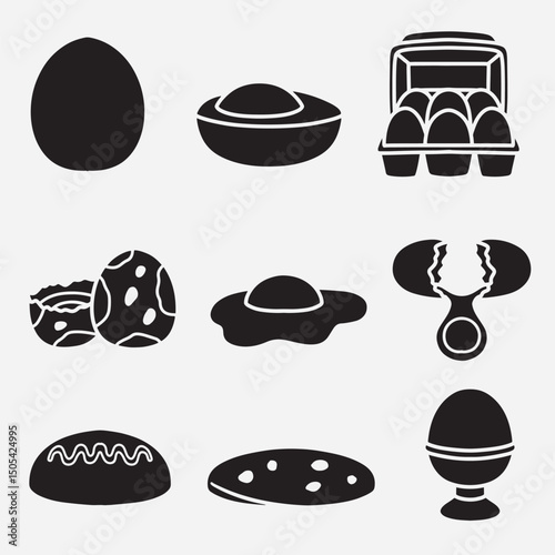 set of eggs good for icon, symbol, logo, element design, silhouette design, etc