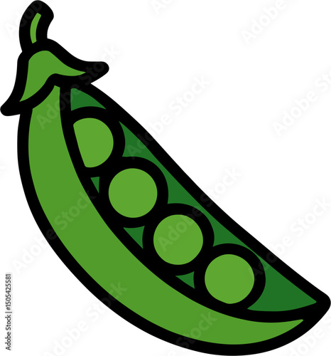 Green Peas Pod Icon
