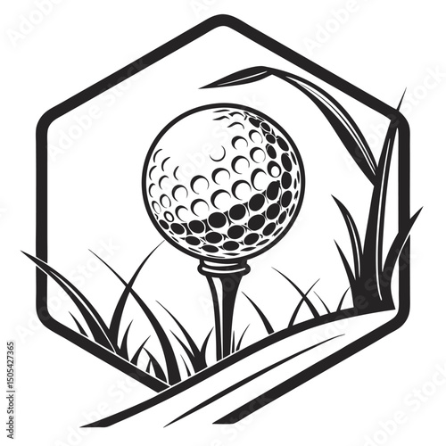 golf badge vector illustration. sport graphic template in emblem style.