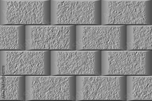 Fototapeta Naklejka Na Ścianę i Meble -  3d mould ceramic tiles art. Digital home decorative art wall tiles design background. Dark gray and light gray combination. Embossed tiles. Ceramic Wall tiles 3d Punch Design.