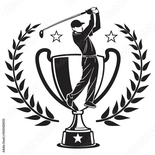 golf badge vector illustration. sport graphic template in emblem style.