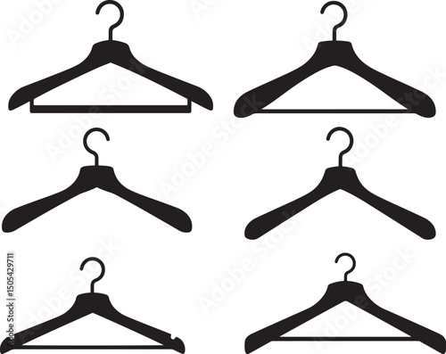 Cloth Hanger Icon Silhouette Vector Illustration