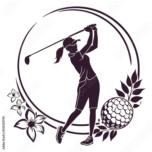 golf badge vector illustration. sport graphic template in emblem style.