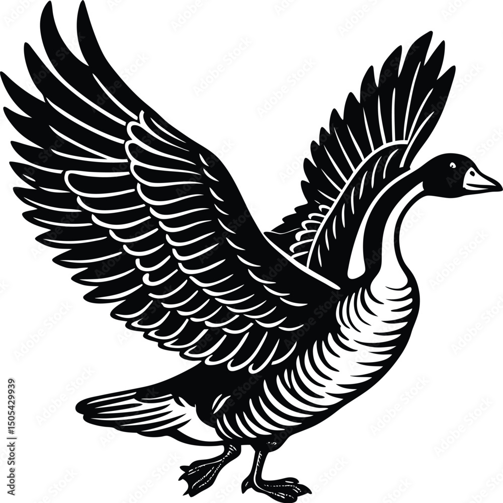 Fototapeta premium Goose Flapping Wings