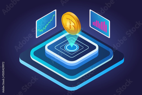 Isometric finance investment vector graphics
