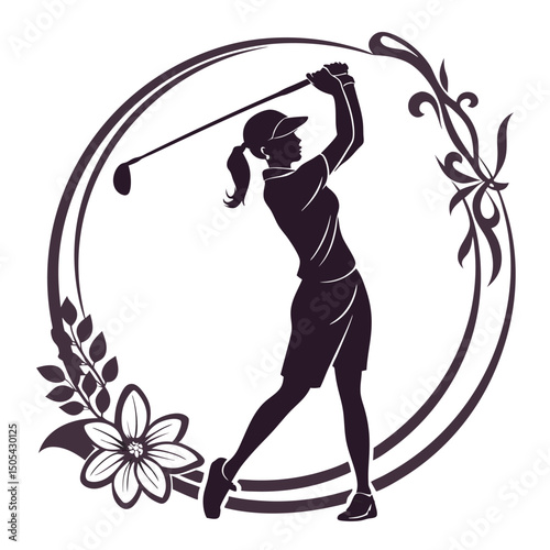 golf badge vector illustration. sport graphic template in emblem style.