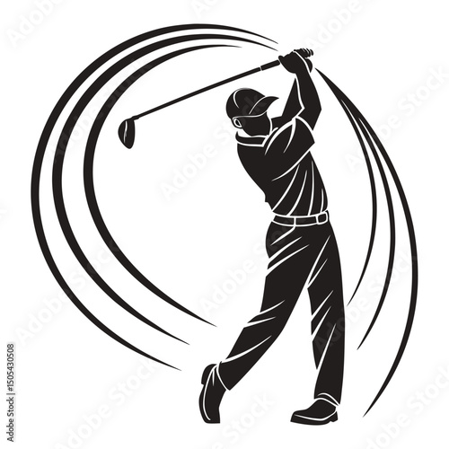 golf badge vector illustration. sport graphic template in emblem style.